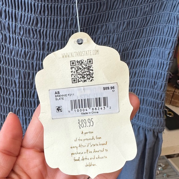 Alter’d State blue puffy sleeve dress medium - Picture 2 of 5